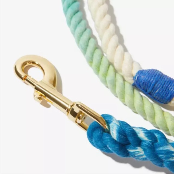 🎉HP🎉 Found My Dog Teal Blue Ombre Rope Knotted Twisted Leash Made in NY 🐕 - Picture 3 of 6